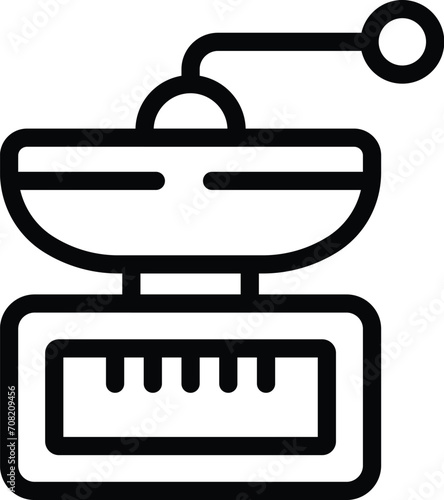 Coffee beans grinder icon outline vector. Cream mug take. Slender drink