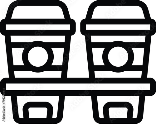 Cold coffee to go stand icon outline vector. Fast drink. Latte bar