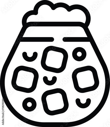 Cream beverage cup glass icon outline vector. Coco dark. Beverage cream