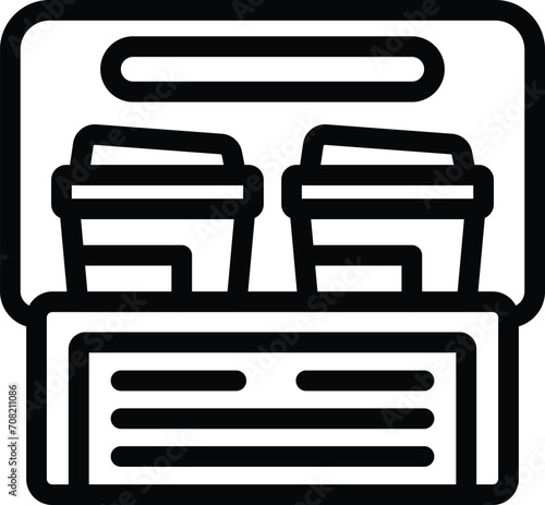 Chocolate hot drink icon outline vector. Bar cream. Beverage ice cafe