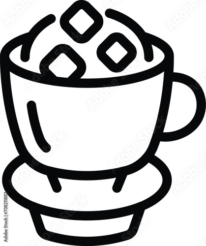 Frosted coffee icon outline vector. Drink latte. Freddo cream dark