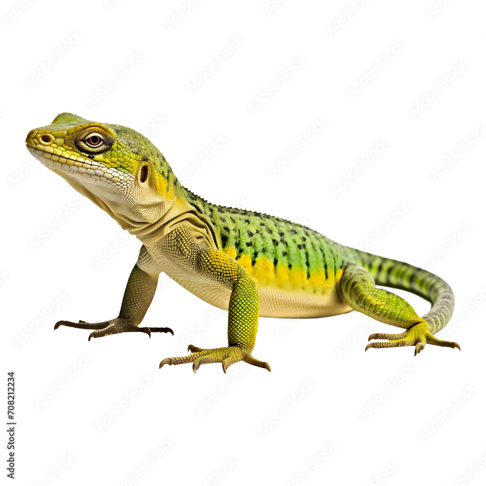 Fototapeta premium A green_Lizard isolated on transparent and white background
