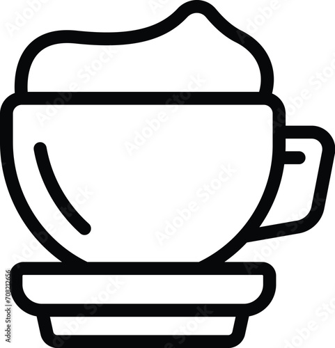 Cold coffee cup icon outline vector. Americano with milk. Drink latte