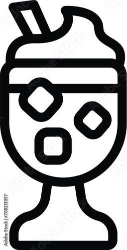 Cold coffee icon outline vector. Cocoa cream. Bar beverage