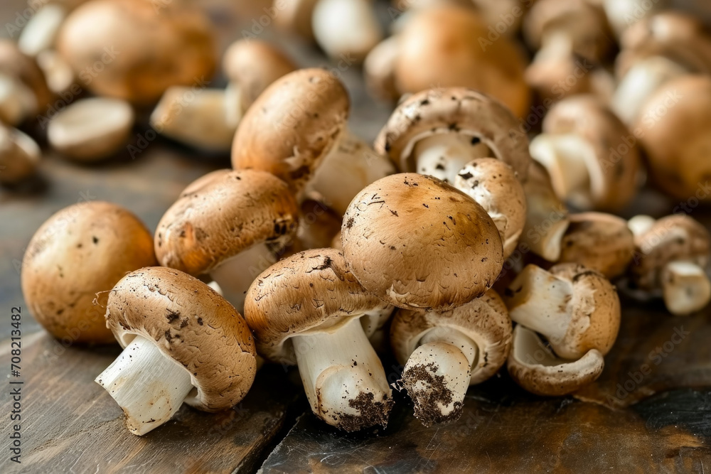Meaty mushrooms. Background with selective focus and copy space Meaty mushrooms. Background with selective focus and copy space
