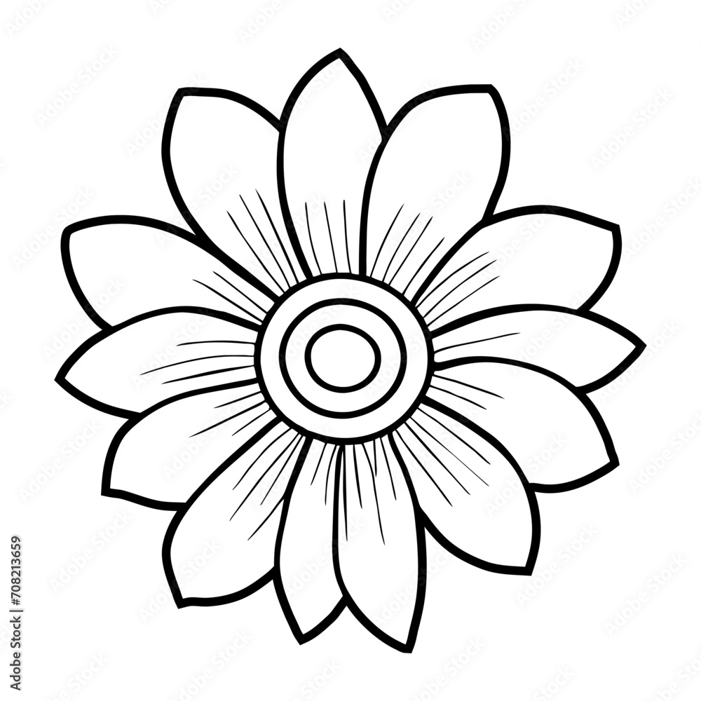 Hand drawn simple flower illustration