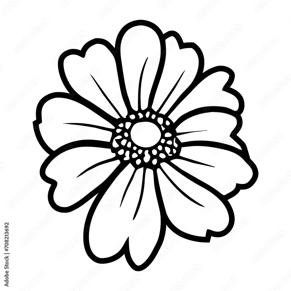 Hand drawn simple flower illustration Hand drawn simple flower illustration