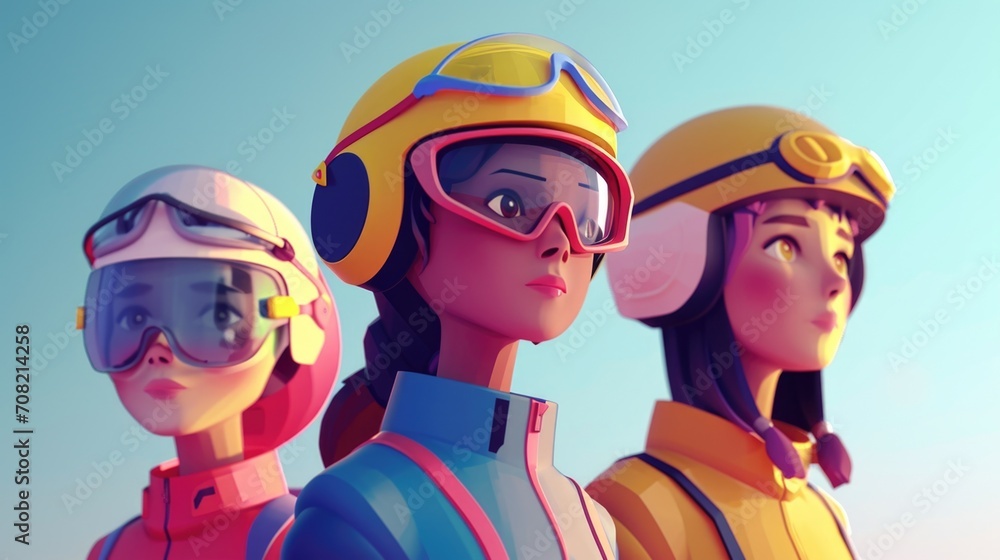 Cartoon digital avatars of SkyHawk Cartoon digital avatars of SkyHawk