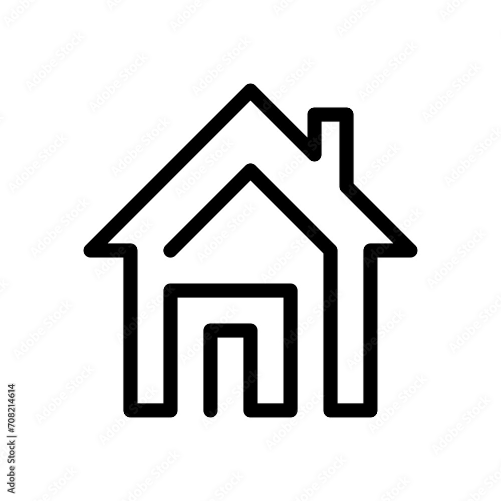 Continuous one line drawing of home icon vector. Single line drawing of house logo illustration isolated on white background. Continuous one line drawing of home icon vector. Single line drawing of house logo illustration isolated on white background.
