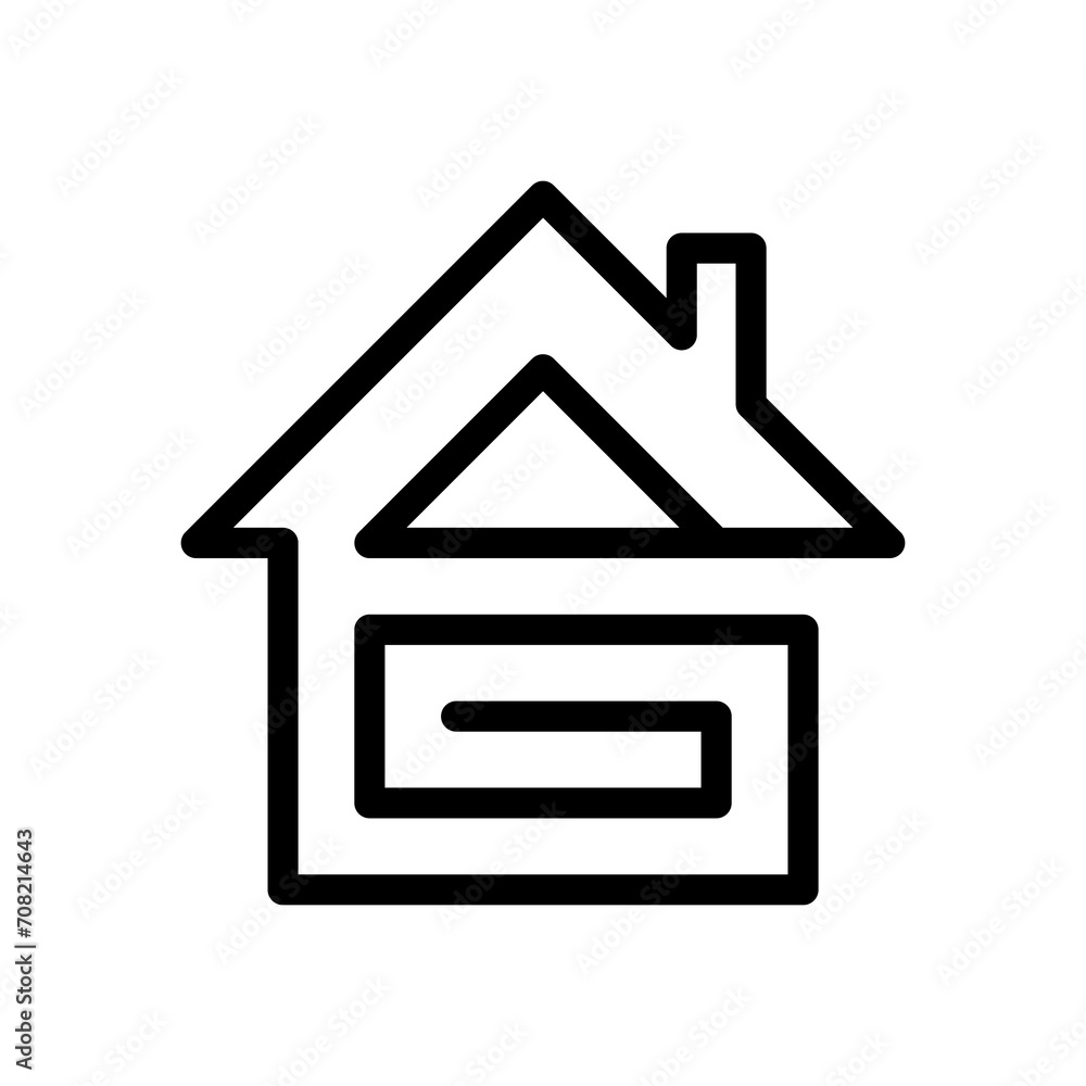 Continuous one line drawing of home icon vector. Single line drawing of house logo illustration isolated on white background. Continuous one line drawing of home icon vector. Single line drawing of house logo illustration isolated on white background.