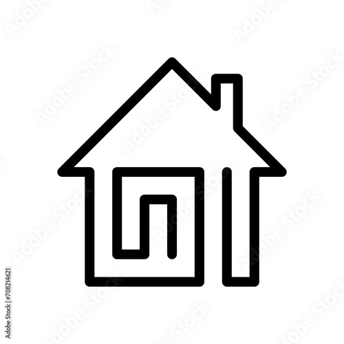 Continuous one line drawing of home icon vector. Single line drawing of house logo illustration isolated on white background.