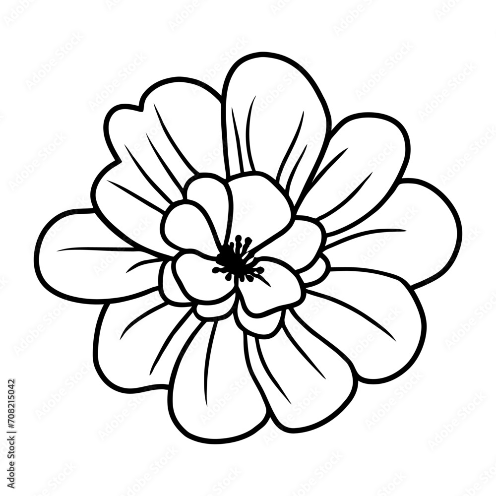 Hand drawn simple flower illustration Hand drawn simple flower illustration