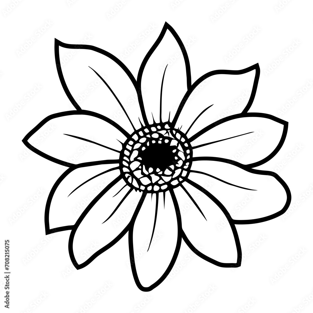 Hand drawn simple flower illustration Hand drawn simple flower illustration