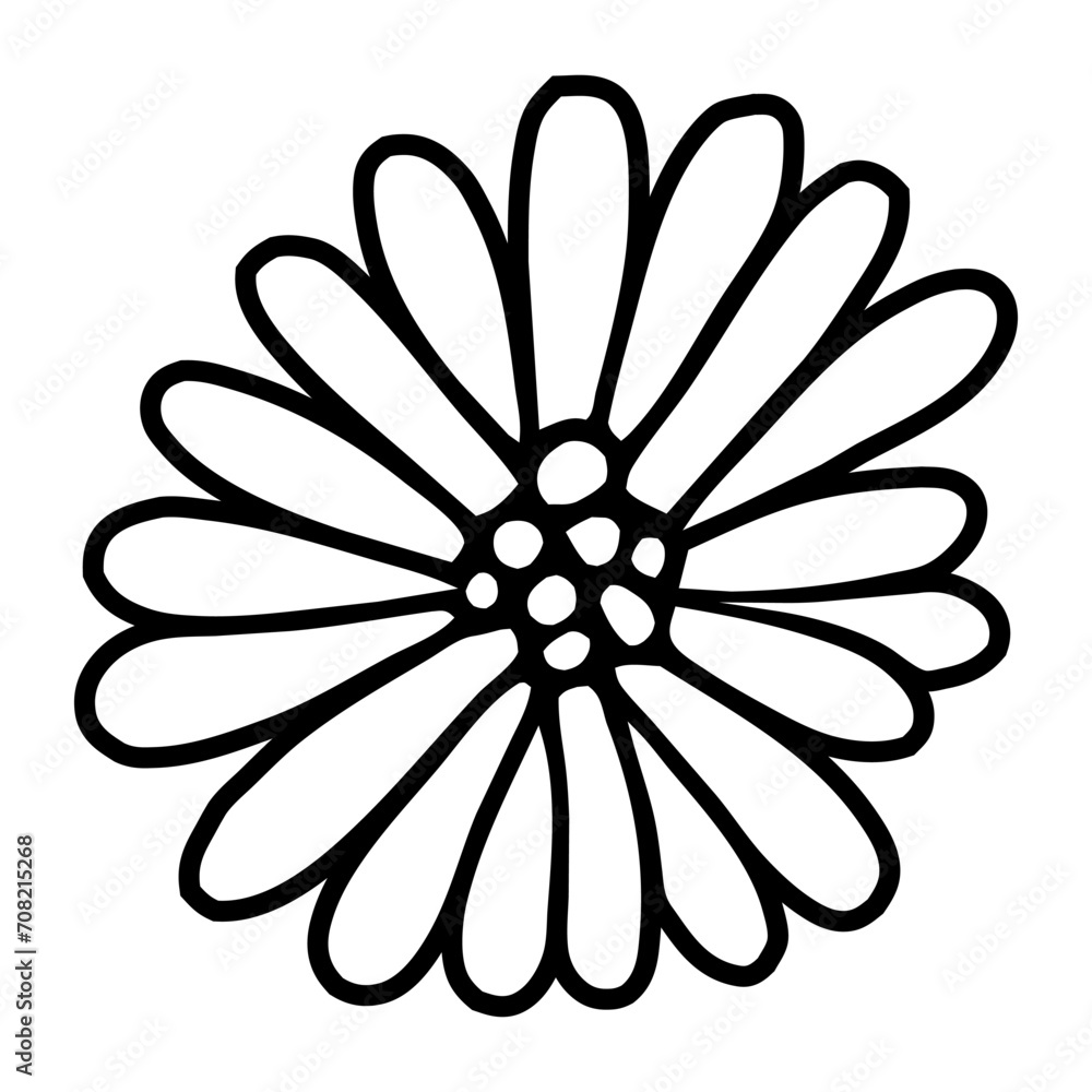 Hand drawn simple flower illustration Hand drawn simple flower illustration