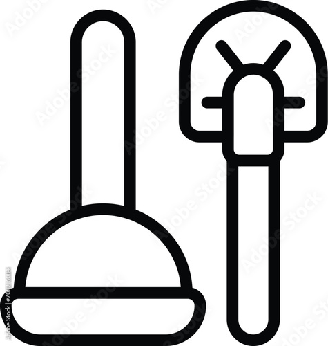 Clean brush icon outline vector. Floor dirty tool. Ironing neat