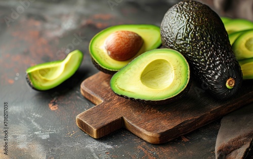 Fresh sliced avocado on the...