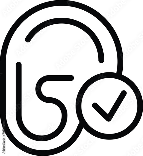 Healthy ear icon outline vector. Human medicine care. Choice balance
