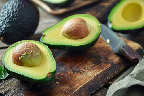 Fresh sliced avocado on the...