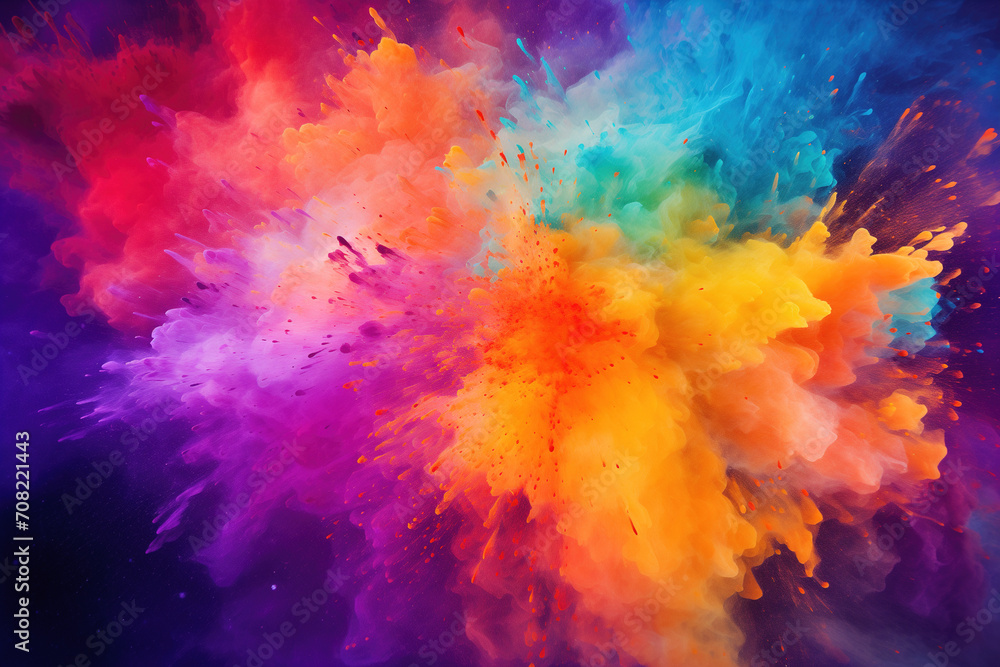 Vibrant Explosion of Colored Powder