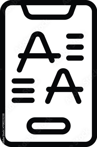 Phone app translator icon outline vector. Case slender. Cellular syntax