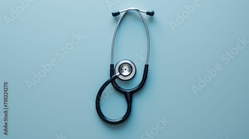 Modern Medical Stethoscope on Blue Background: Essential Tool for Healthcare Professionals