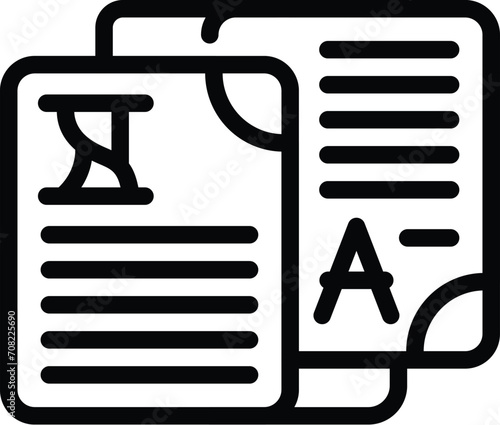 Counsel app translate icon outline vector. Interpreter english. App slender