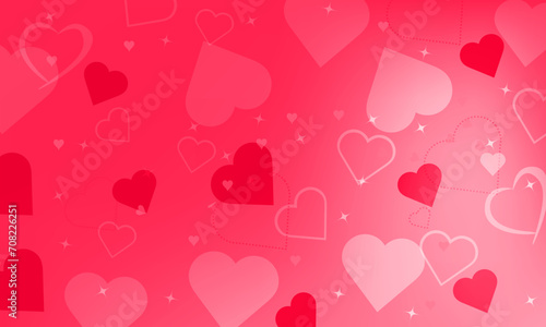 Valentine s day background with red and pink hearts.