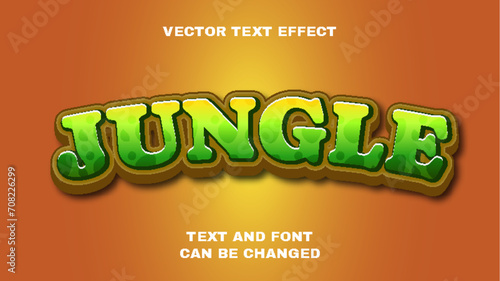 Jungle 3D editable text effect eps vector file