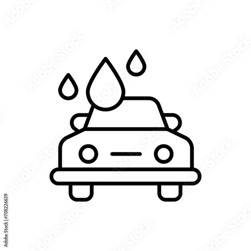 Car wash outline icons, minimalist vector illustration ,simple transparent graphic element .Isolated on white background