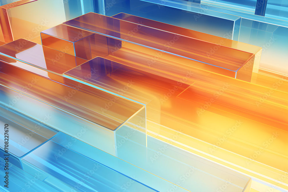 Gradient multilayer glass background, colourful 3d rendering Gradient multilayer glass background, colourful 3d rendering