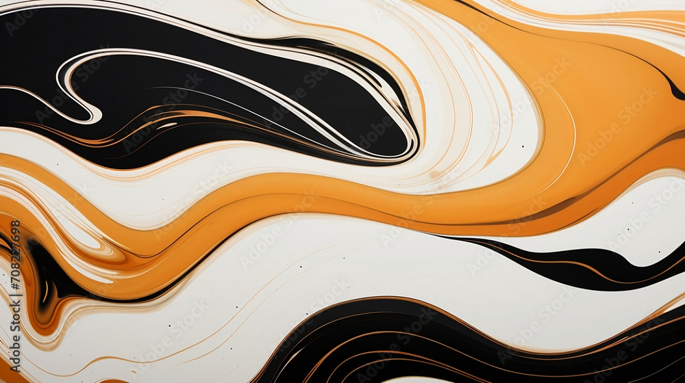 The wavy design of brown and black lines, luminous shadowing, white background, bold color blobs, abstraction-création, marble The wavy design of brown and black lines, luminous shadowing, white background, bold color blobs, abstraction-création, marble