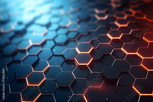 abstract glowing hexagon tech background