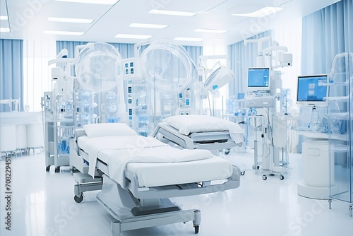 High-Tech Operating Room with Modern Surgical Equipment and Advanced Medical Devices