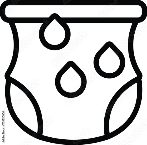 Drop adult diaper icon outline vector. Female elastic band. Control tape