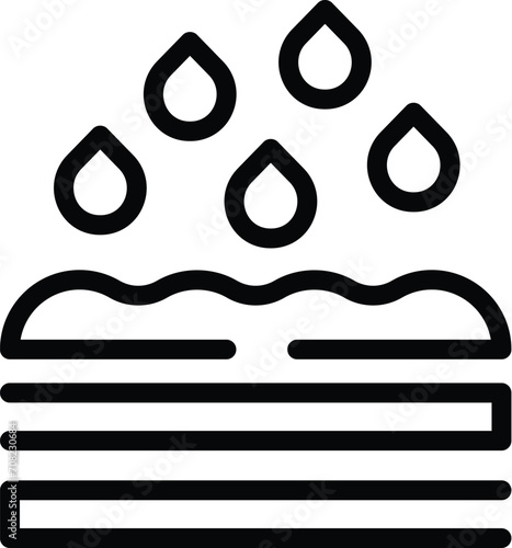 Urinary drop diaper icon outline vector. Aged bladder. Pad mattress