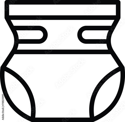 Skin adult diaper icon outline vector. Waterproof fabric. Elastic band