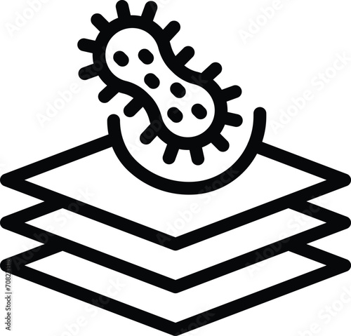Antibacterial adult diaper icon outline vector. Elastic nappy. Napkin senior