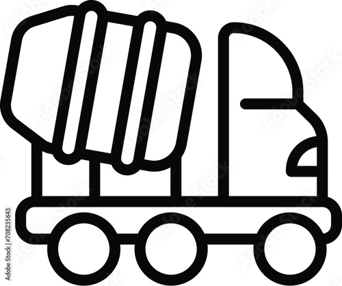 Wheel cement mixer icon outline vector. Structure car. Game lorry