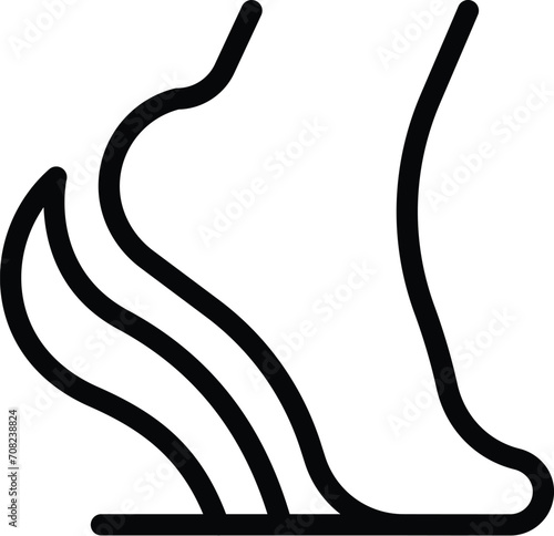 Heel pain icon outline vector. Bone feet pain. Relief shoe
