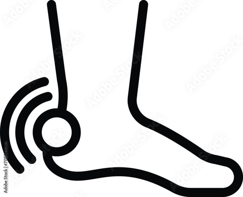 Heel pain icon outline vector. Ankle footwear. Shoe sole support
