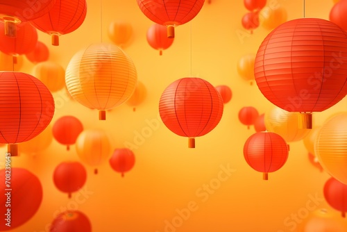 Traditional Asian Lanterns in Red Ambiance