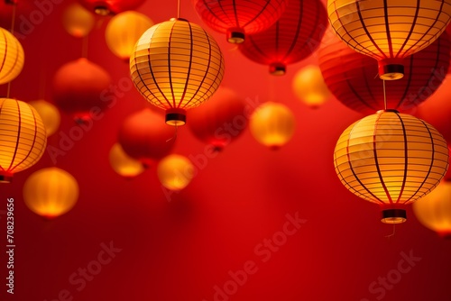 Traditional Asian Lanterns in Red Ambiance