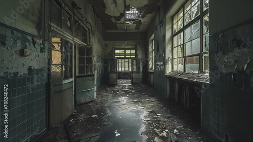 A forgotten asylum with shattered windows