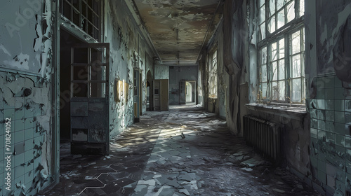 A forgotten asylum with shattered windows