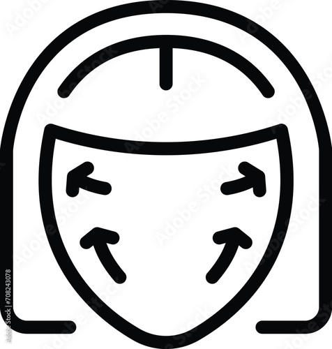 Face massage direction icon outline vector. Device beauty. Slender crystal