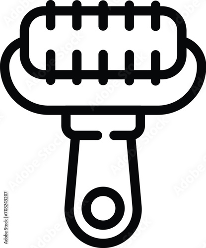 Rubber face roller icon outline vector. Massage skin care. Female device