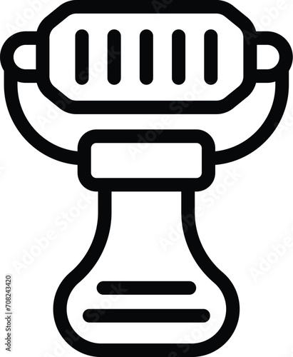 Slender skin scraper icon outline vector. Stone age. Care face quartz