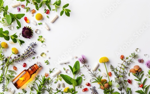 Supplements and vitamins with medicinal herbs