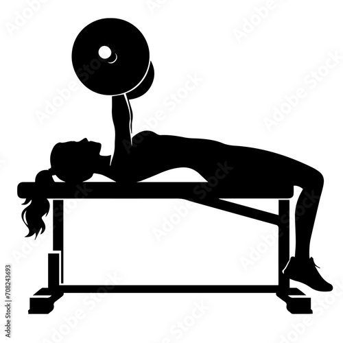 silhouette of a female weightlifter