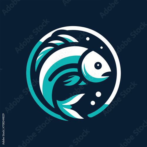 A minimalistic fish logo design